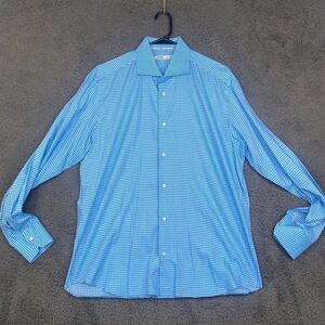 MAURIZIO BALDASSARI Checked Shirt Mens XL Long Sleeve Button Up Made In Italy